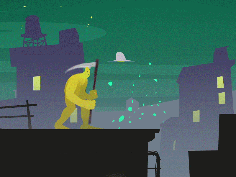 Nat Reel Mutant against an Alien alien animation city game illustration kill mars mutants nat powerup reel videogame