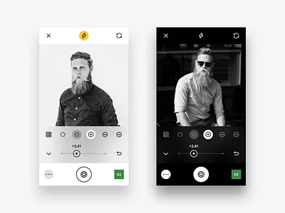 VSCO Camera Live Adjustments black dark interface ios iphone minimal ui ux vsco white