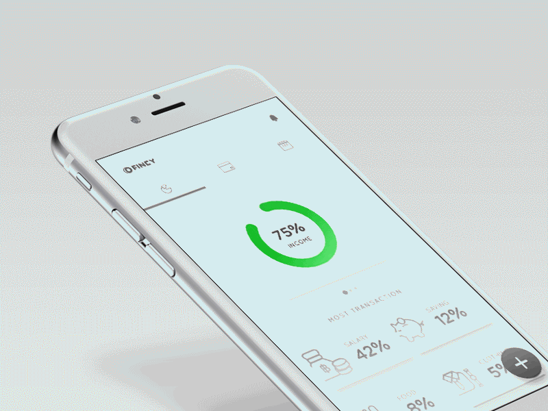 Fincy UI app bright clean design ios mobile principle shadow sketch ui ux