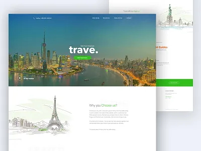 Trave : Travel Agency agency landing app landing page dribbble best shot illustration landing page real estate template trave travel travel agency travel agency landing