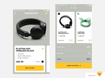 Betraydan Urbanears App Concept app betraydan design ecommerce freebie headphones ios minimal sketch ui ux