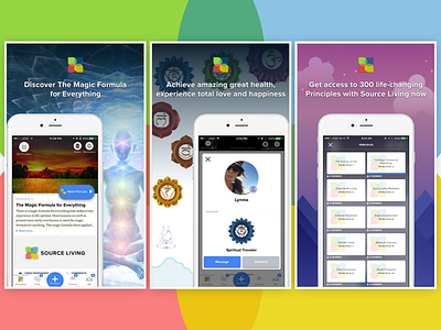 Screenshots for iOS Meditation App ads app store apple device download install ios iphone marketing meditation screenshots users