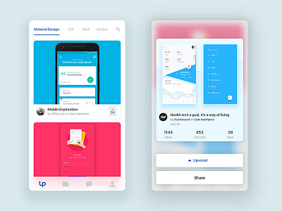 Uplabs App app homepage mobile ui uplabs