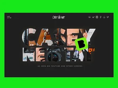 Casey Neistat Landing Page beme casey casey neistat digital flat design green landing page menu photography social video youtube