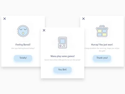 Game Popup android app clean game gift icon illustration interface ios kit popup ui