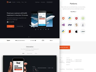 Auth0 homepage landing product