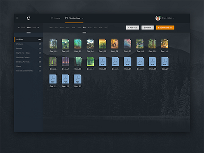 Files archive page archive ui dark ui files manager material design petroleum app
