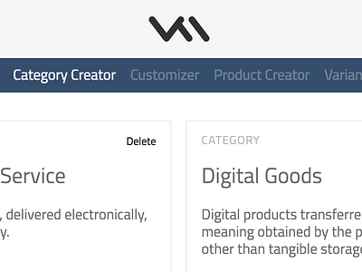 Category Creator dashboard e commerce ecommerce