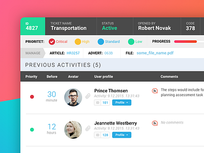 Ticketing web application activity app application comments notes office progress sono ticketing web