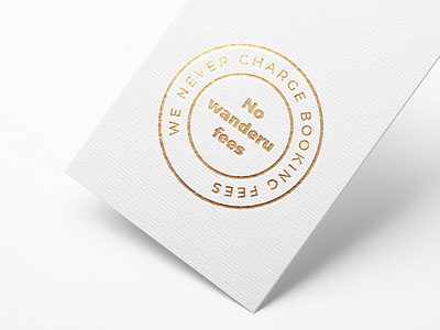 Badge badge circle clean foil golden label minimal no fees simple tag travel