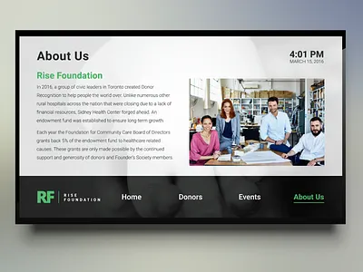 Rise Vision Donor Wall Standard Package communication digital signage display donors filter image information list