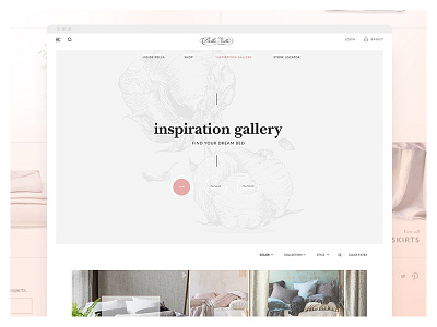 Inspiration Gallery e commerce illustration layout look book minimal pastel pink romantic shop web design