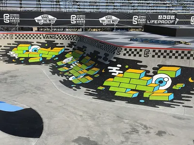 Vans Pro Skate Park Series 2016 brick eye eyes illustration mural skateboard skull space vans