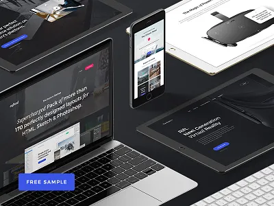 The Rapture Startup Framework card framework free freebie interface landing landing page ui ui kit ui pack ux web