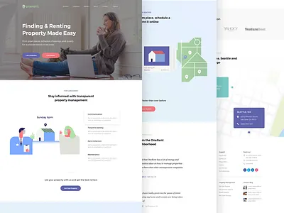 Real Estate Reimagined estate flat homepage icons illustration property real redesign ui ux website