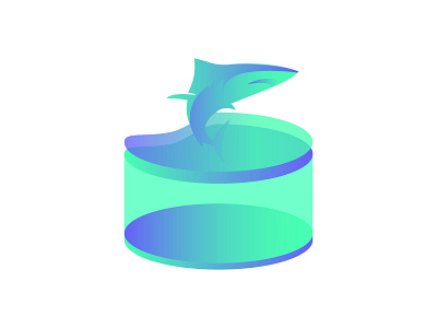 Shark Illustration art blue design gradient green illustration jaw shark