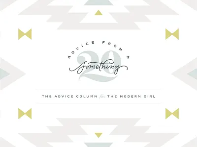 Advice from a 20 Something 20 branding fern handlettering identity lettering ligature logo logotype script something
