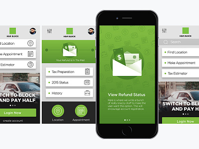 HRB Concept cabbage iconography material design money tax refund ui ux design
