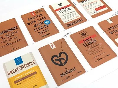 Coffee Packaging Explorations artisanal bag branding coffee great circle kraft label logo miami packaging silkscreen vintage