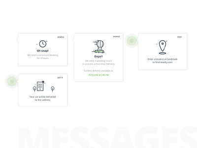 Messages card design error illustration ios message minimal modal ui ux white