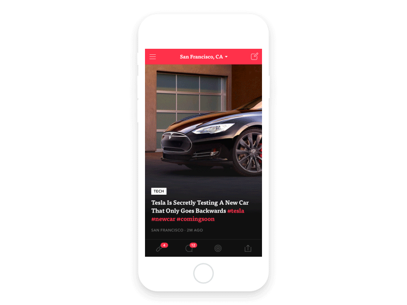 Ripple - Discover v1 ales local news nesetril news news app red ios ui ripple stories strv strvcom tesla