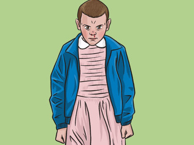 Eleven - Stranger Things 80s barb digital art drawing dustin eleven horror illustration netflix sci fi stranger things