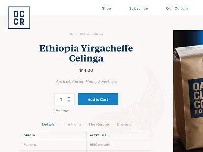 Product Detail coffee layout shop