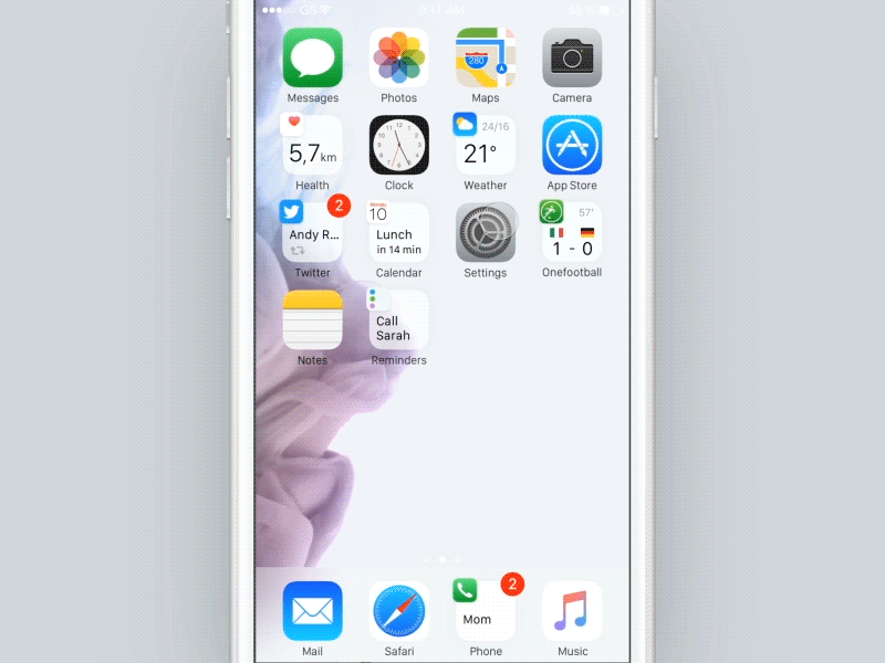 Dynamic App Icons app interaction ios ios10 mobile notification principle ux widget