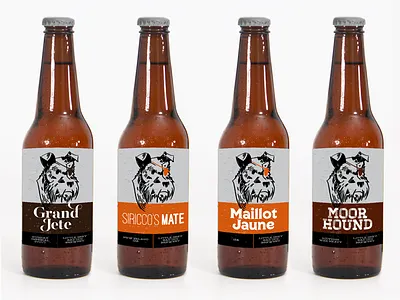 Little Grey Bad Dog Brewery Labels beer beer bottle labels dog illustration labels lost type puppy