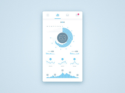 Flat UI Pack 1 analysis app bright dashboard data flat gui ios iphone ui ux white