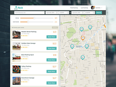 Spot Search app cars directions driver filter find garage map marker parking search spot