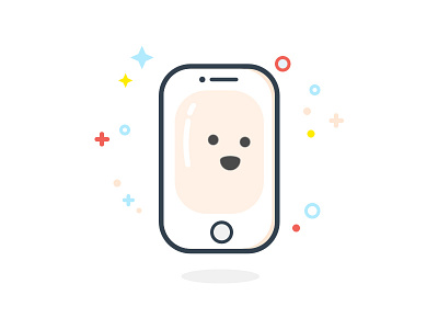 iPhone 6SE adobe art character flat icon illustration illustrator ios iphone line icon simple white