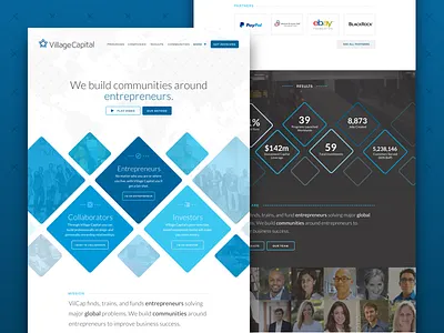Village Capital Launch! financial global landing page marketing site start ups village capital