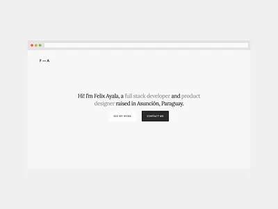 Felix Ayala — Website clean minimal personal portfolio website