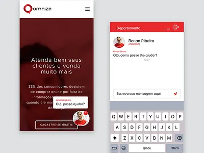 Omnize widget channel chat messenger mobile omni widget