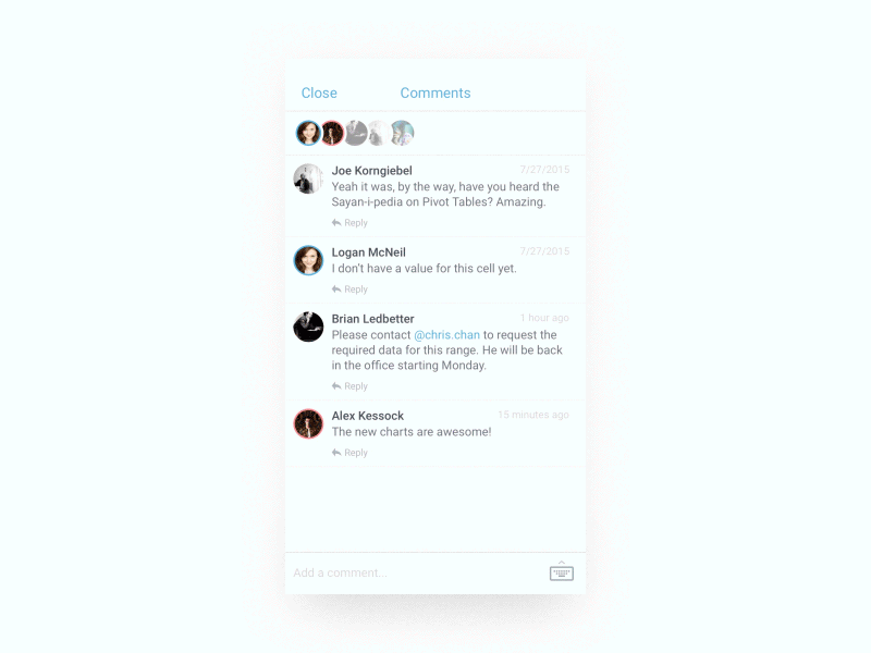 Replies Animation animation collab collaboration collapse comment drawer comments principle product design replies reply ui ux