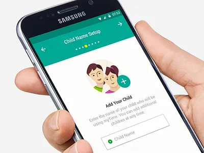 Add Child - Mytime App Setup add child android app setup clean material mytime setup ui