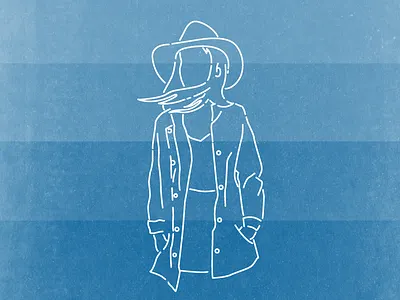 The Girl In The Coat coat fashion illustration line drawing outline