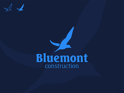 Bluemont construction brand branding corporate identity graphic design logo logo design mark seagull visual