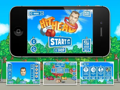 Hit The Head Ui button game glove head hit menu mobile road sign sign start ui vector