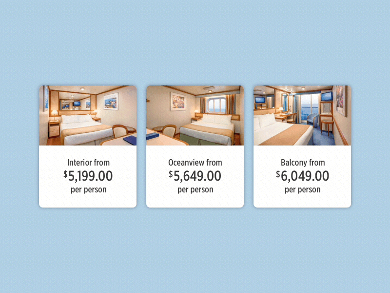 Freebie: Card Selection animation card cruise princess principle select stateroom