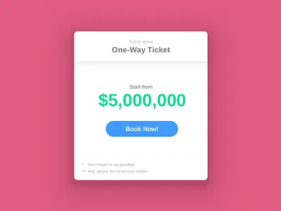 One-way Ticket booking pricing ticket ui ux