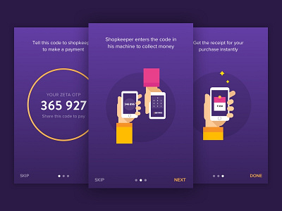 Zeta - Onboarding illustrations new onboarding pay payment receipt ui ux zeta