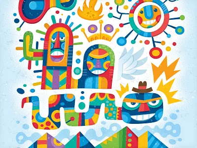 Hand of Gawd art print segmented vector vonster