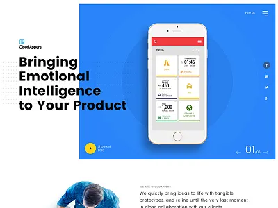 cloudappers cloudappers interactive interface menu pixelzeesh portoflio ui ux website