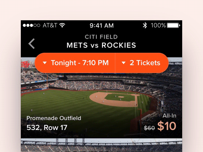 The Omnibar — The one button to rule them all. animation button buy gif iphone mock music sheet sports team ui ux