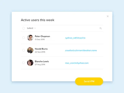 #2 - UI of the day active users bulk actions freebies list psd sketch sketch download table ui template user list