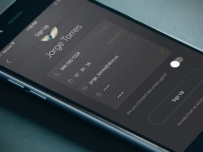 Registration Screen app clean ios iphone mobile product register registraion ui