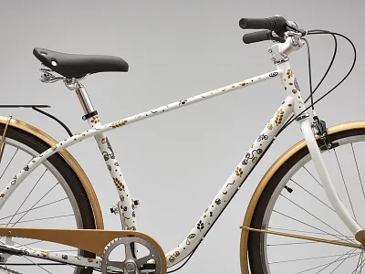 New Belgian Brewing 25th Anniversary Art Bike art bike beer bicycle bike black detroit bikes frame gold new belgium brewing white