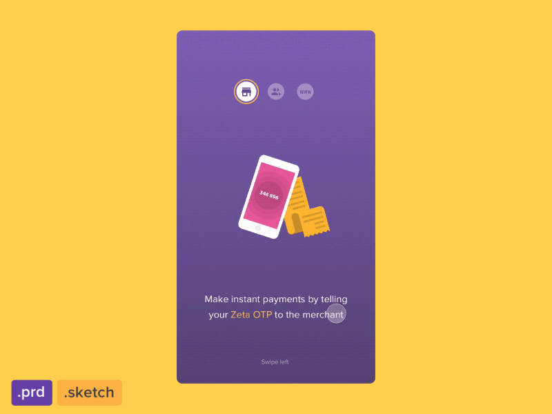 Zeta Onboarding GIF illustrations onboarding pay payment principle supercard ui ux zeta